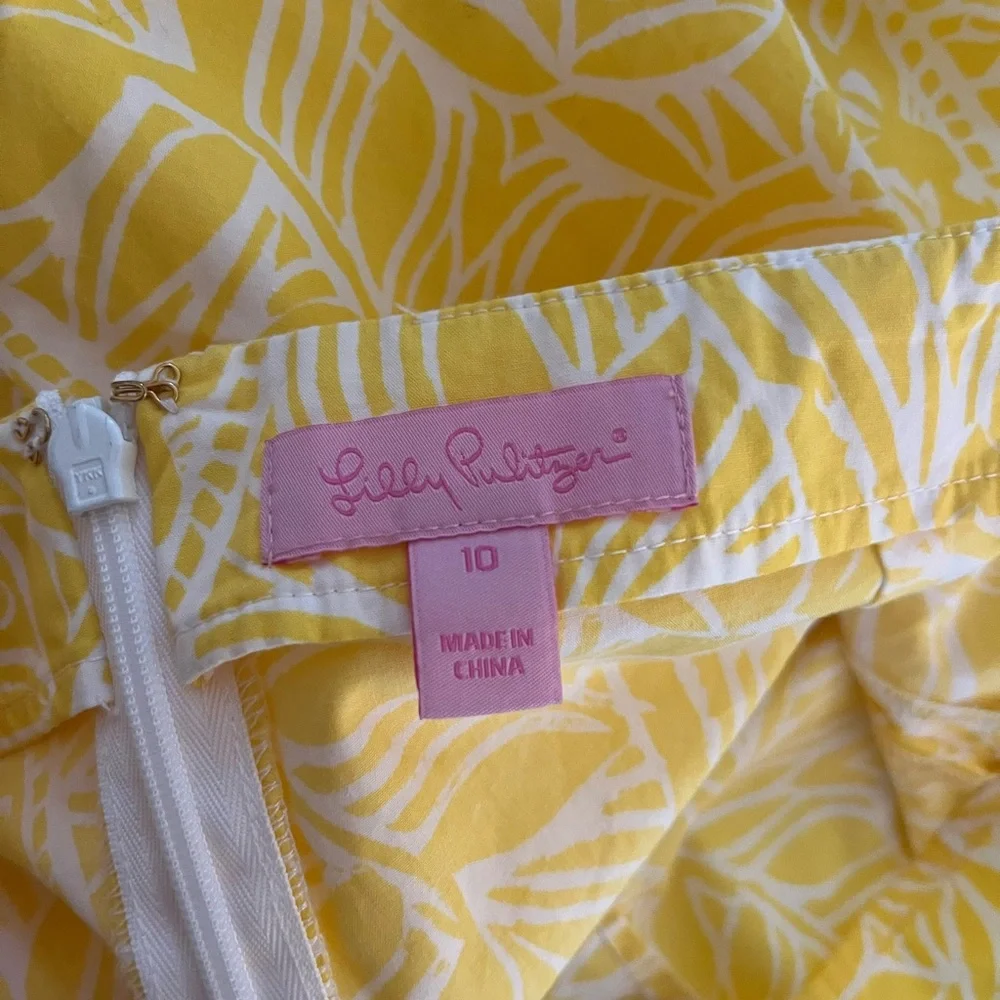 Lilly Pulitzer Yellow and White Shift Romper with Shorts - Picture 6 of 6